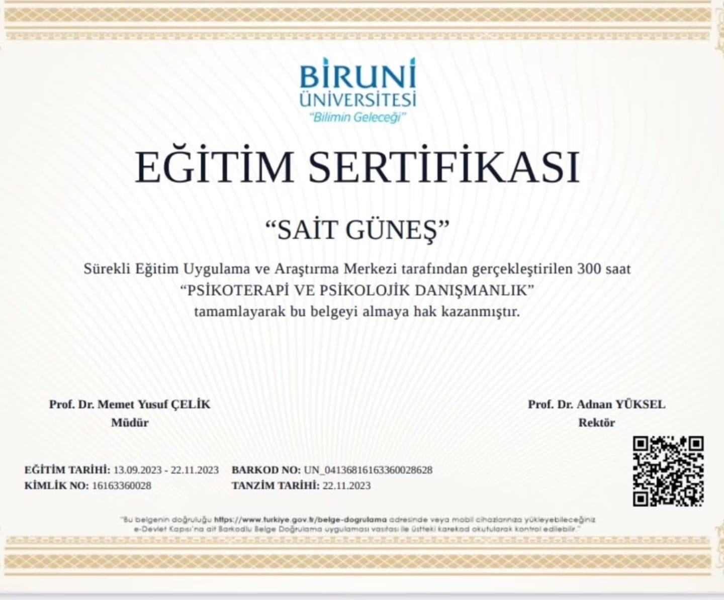 Sait Emre Güneş Eğitim 